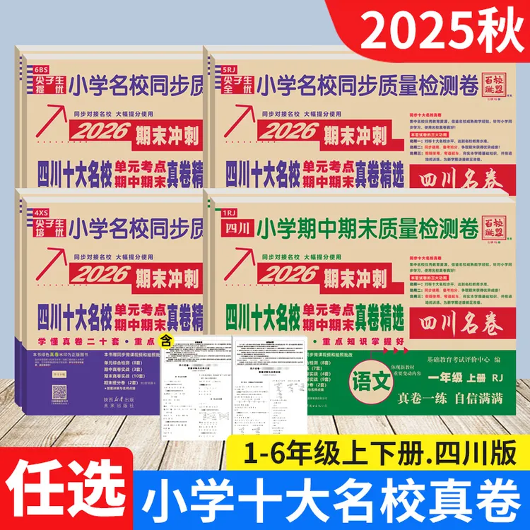 四川十大重点名校真题卷一二三四五六年级上下册语文数学英语试卷