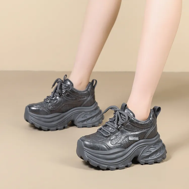 加绒老爹鞋女轻便软底2025新款秋冬小个子厚底增高防滑休闲运动鞋