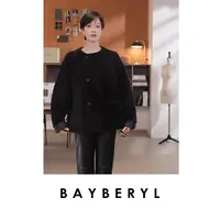 BAYBERYL老贝 廓形暮色*圆领卷毛侧扣皮毛一体PY5G1123-10/7