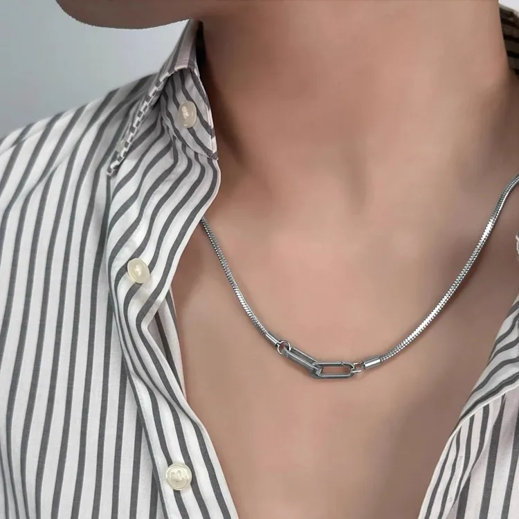 钛钢项链 精致素款钛钢项链配饰链子小众颈链锁骨链穿搭气质手链