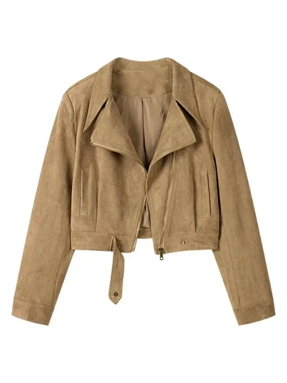 美拉德复古卡其短款夹克外套2025秋季新款宽松显瘦百搭高级感上衣