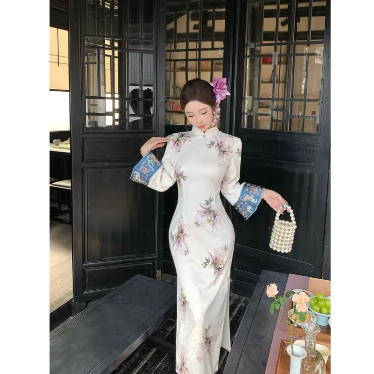 【秋思】绫曦秋季新款旗袍复古气质优雅显瘦旗袍裙