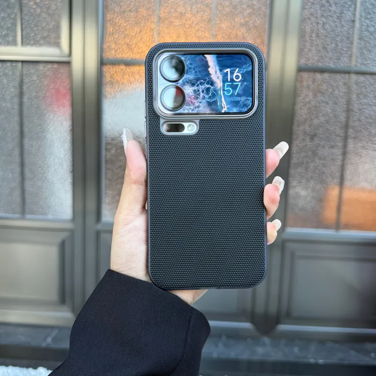 迈博旅适用小米17pro菱纹手机壳17promax麦克风开孔不挡广角皮革