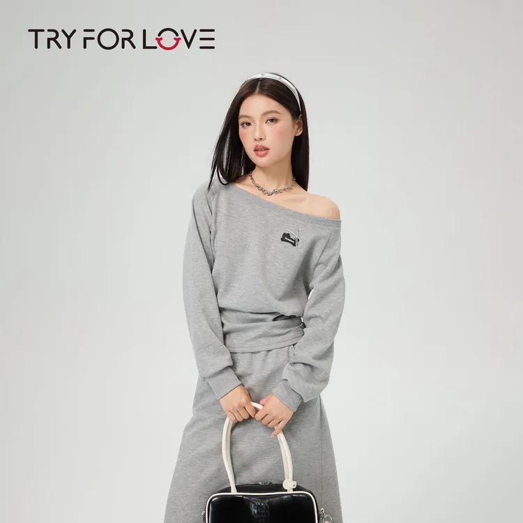 TRYFORLOVE秋季女生韩系风简约通勤时尚套装圆领上衣洛丽塔辣妹风