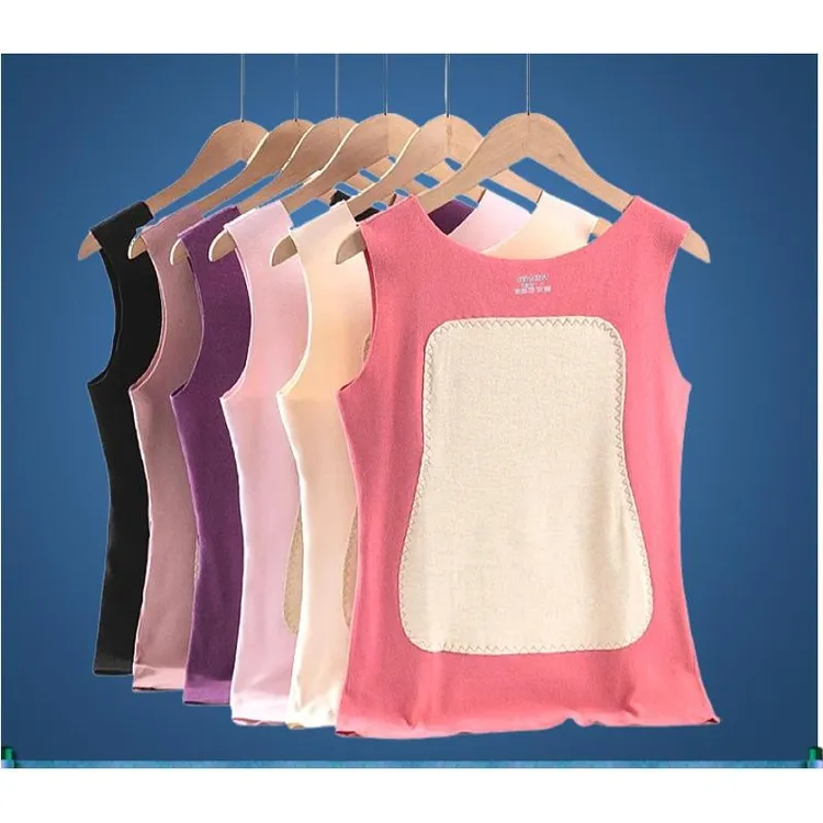 内搭双面加绒德绒女士贴片背心无痕加厚保暖发热内衣打底保暖衣