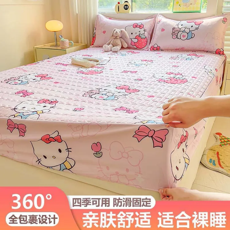 新款夹棉床笠全包围床套床护垫保护套四季通用加厚磨毛床笠防尘罩商品图
