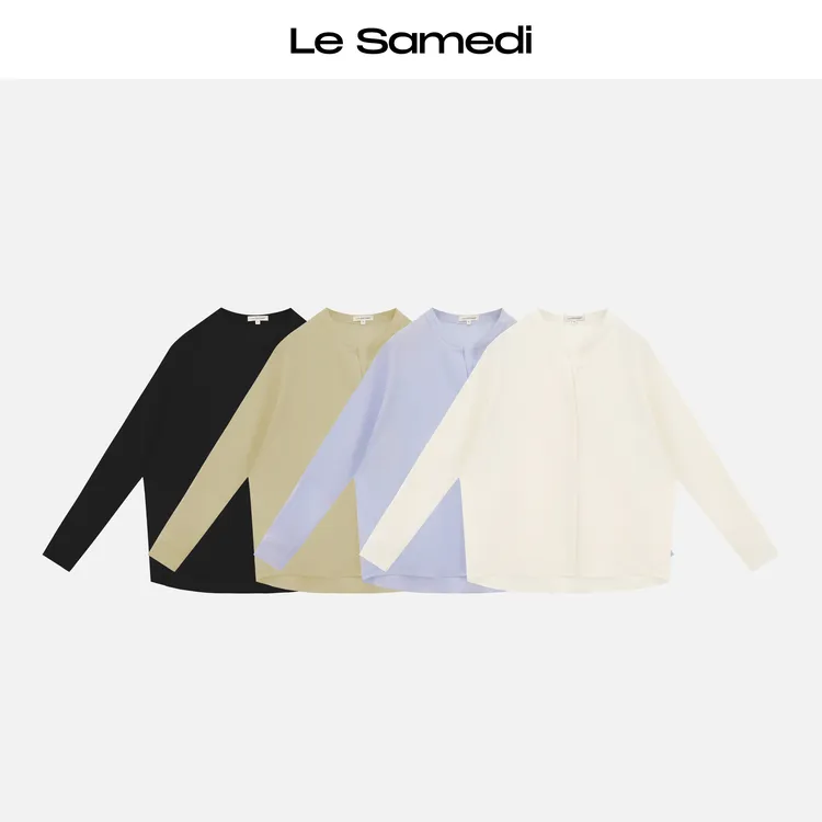 Le Samedi马油叶儿【水形物语】静奢定制丝毛斜纹气质显瘦衬衫