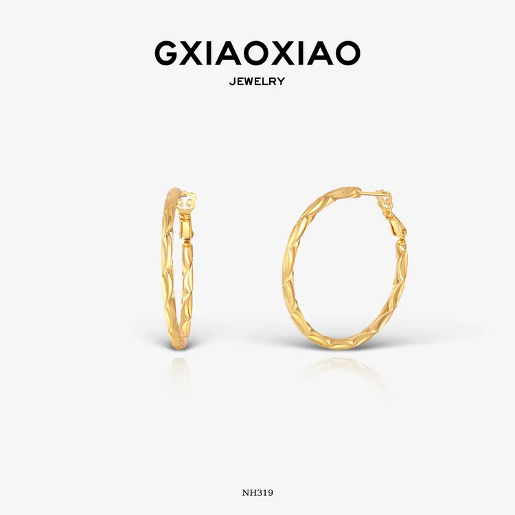 G XIAOXIAO 时尚气质简约百搭菱纹圆圈小耳圈耳环 NH319新年礼物