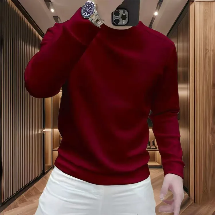 2026马年爆款骏马印花卫衣男士本命年红色高级感长䄂体恤上衣