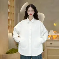 3922 秋季新款复古纯色衬衫宽松显瘦衬衫女