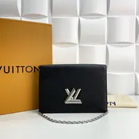 99新 LouisVuitton/路易威登 【陈思斯】黑银水波纹woc单肩THCI2631