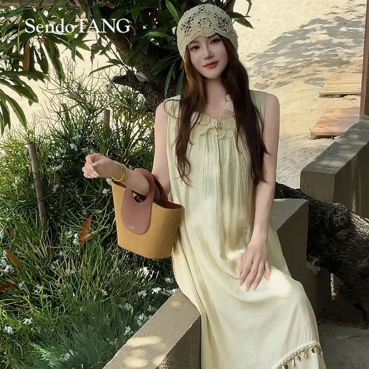 现货南油高货【春日讯号】胖多女装春夏新款休闲气质时尚百搭连衣裙