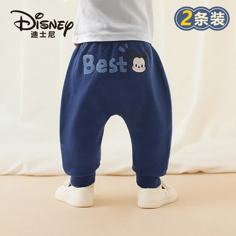 Disney/迪士尼儿童薄款大PP裤婴儿四季裤子宝宝屁屁裤卡通两件装