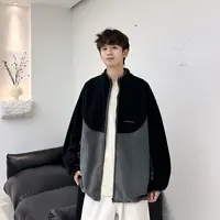 双面绒立领外套青少年时尚简约百搭休闲校服神器秋冬宽松绒外套