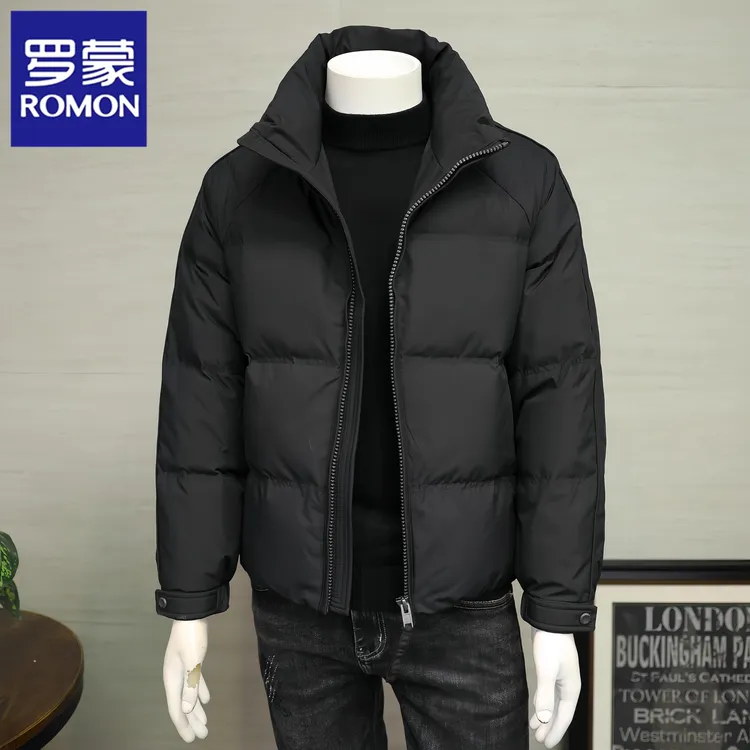 Romon/罗蒙男士立领羽绒服冬新款潮流简约休闲短款夹克外套百搭潮