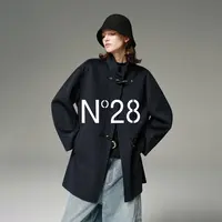 N°28山羊绒双面呢大衣女秋冬立领牛角扣廓形毛呢外套8855A1D525