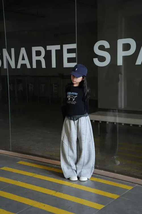 【2025秋季新款】时尚运动风长裤灰色复古卫裤秋季抽绳U1763