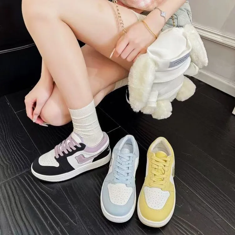 秋季厚底小白鞋女6689真皮松糕底时尚百搭板鞋韩版小众系带休闲鞋
