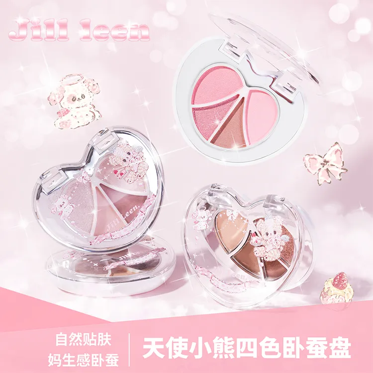 JILL LEEN天使小熊四色卧蚕盘眼影盘大地色阴影提亮爆闪质感裸妆