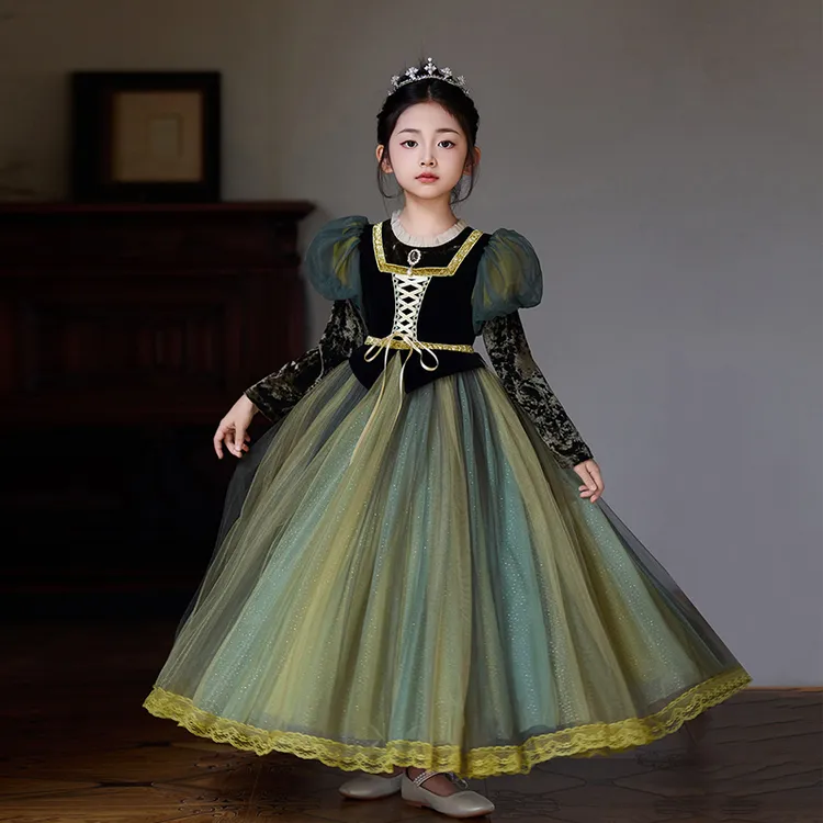 99582女童钢琴演奏演出服生日宴会儿童公主裙花童婚礼女孩晚礼服
