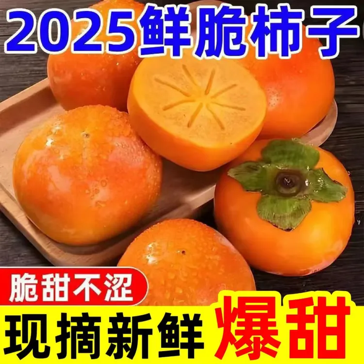 2025新鲜应季巧克力脆甜柿子脆柿子口感脆爽不涩口