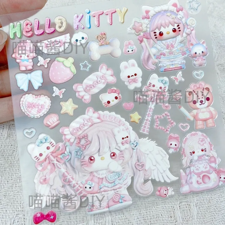 【01-96】KT5D立体DIY创意浮雕贴纸可爱卡通Kitty手账手机壳贴纸
