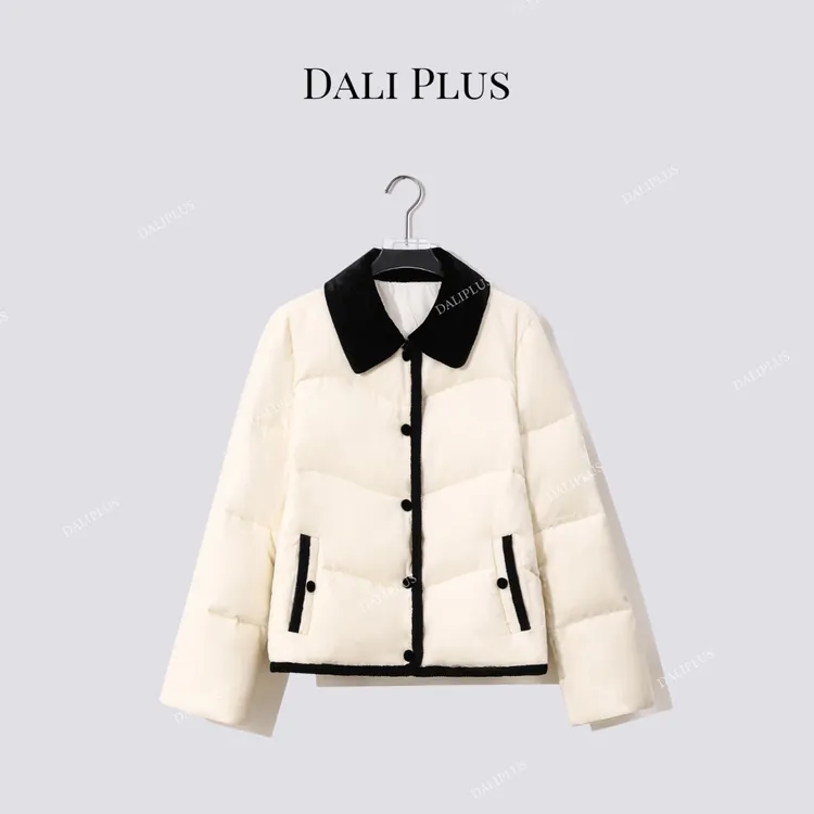 DALI PLUS“桑蚕丝丝绒90白鹅绒服”Co.Co系列短款羽绒服-D5LT2272