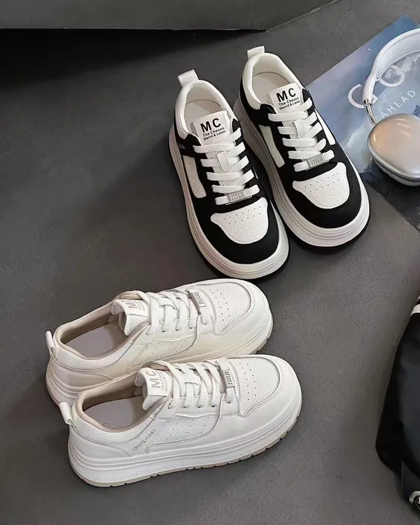 运动鞋厚底女鞋春季时尚潮流鞋子时尚休闲鞋低帮小白鞋熊猫鞋