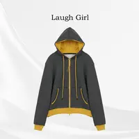 楚楚君 Laugh girl【撞击条纹】韩版连帽撞色条纹外套WL531160J