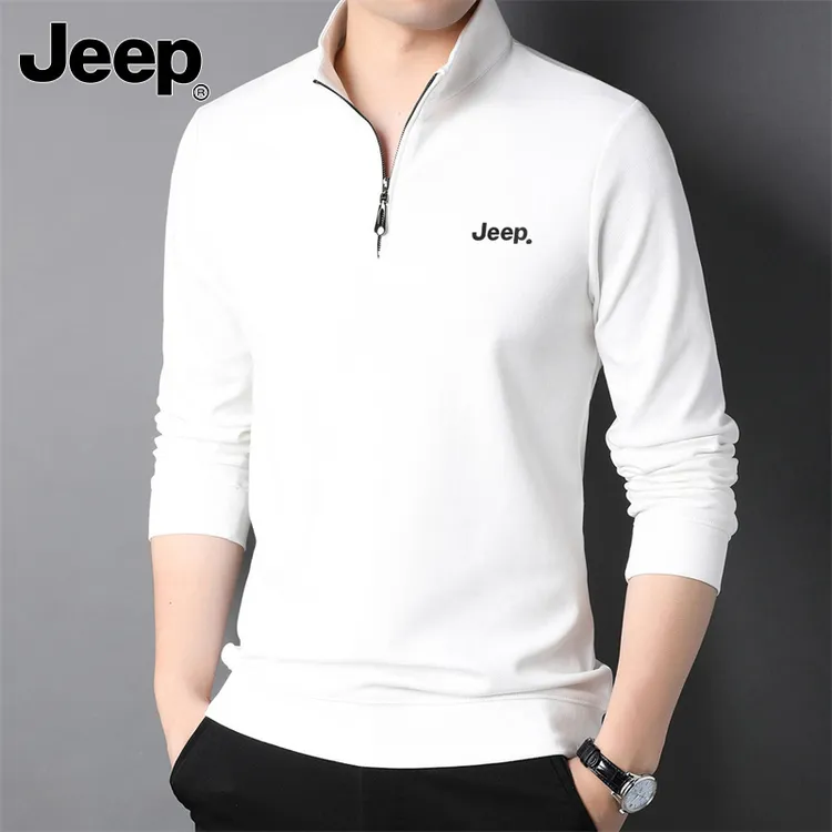 Jeep吉普男士半拉链长袖t恤休闲修身百搭立领潮流卫衣春秋季薄款
