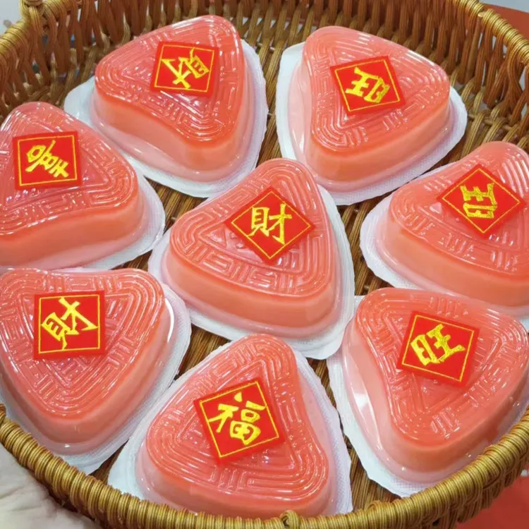 潮汕红桃粿果冻爆浆果冻双色