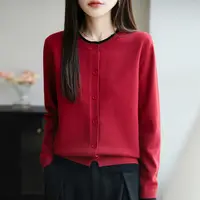 秋冬圆领开衫长袖毛针织衫毛衣秋季打底女GH261