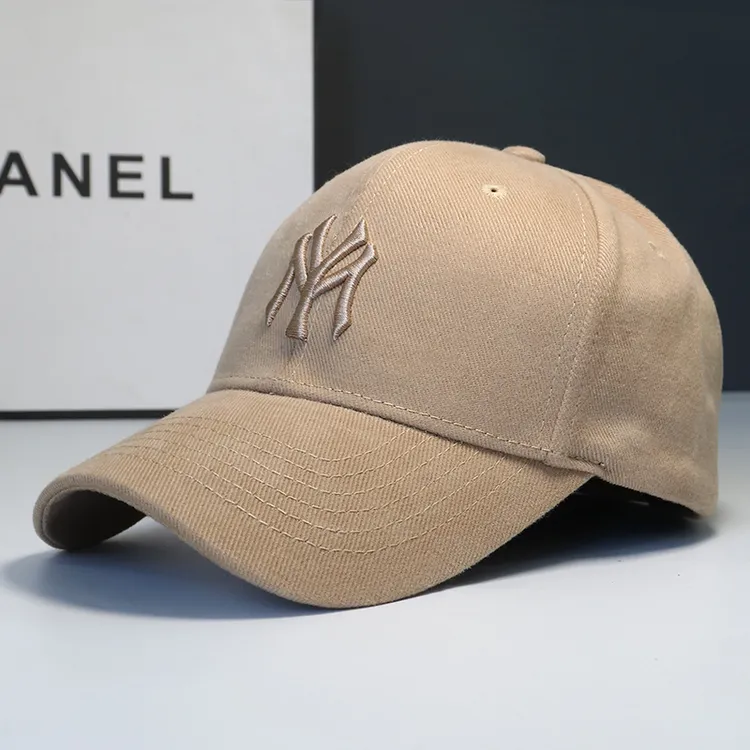 秋冬磨毛加厚保暖新款棒球帽男女时尚硬顶字母刺绣百搭鸭舌帽潮