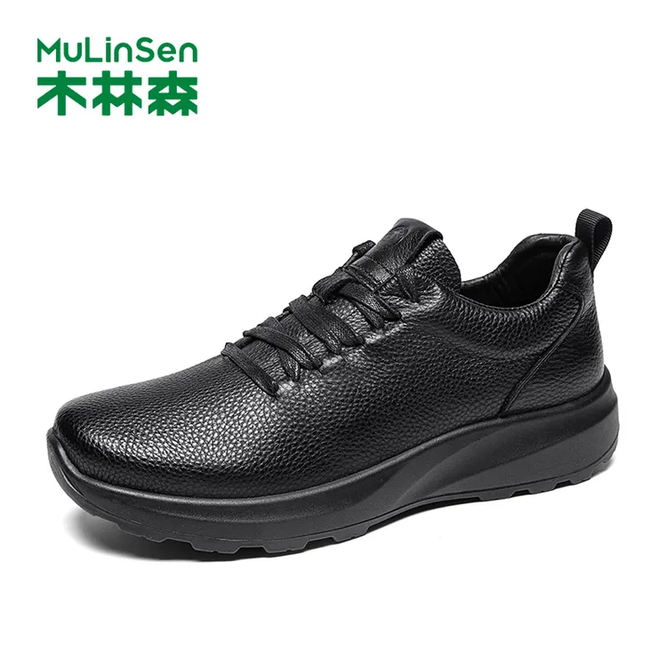 木林森【高端休闲系列】新款秋冬新款真皮牛皮上等加绒皮鞋冬季男
