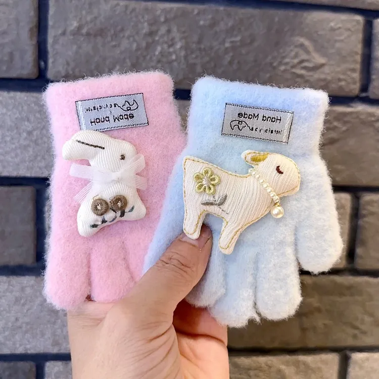 0-2岁1幼儿宝宝手套儿童五指秋冬季男童女童可爱超萌分指防寒保暖