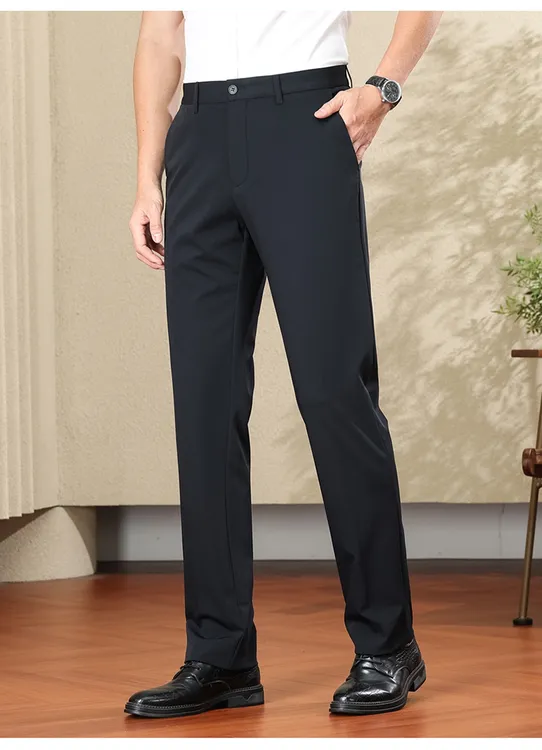 夏季直筒裤裤子男士男装长裤薄款休闲裤宽松弹力西裤男裤