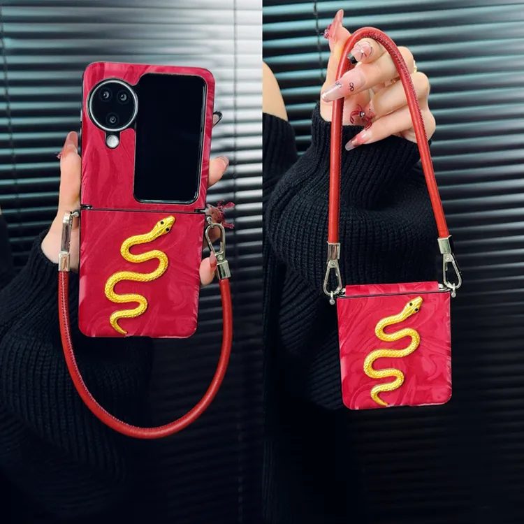 适用oppofindn3flip手机壳新款n3flip套oppo水波纹小众生肖蛇女款