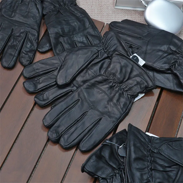 秋冬季加绒保暖男女同款羊皮手套防风防水骑行通用真皮手套Z1929