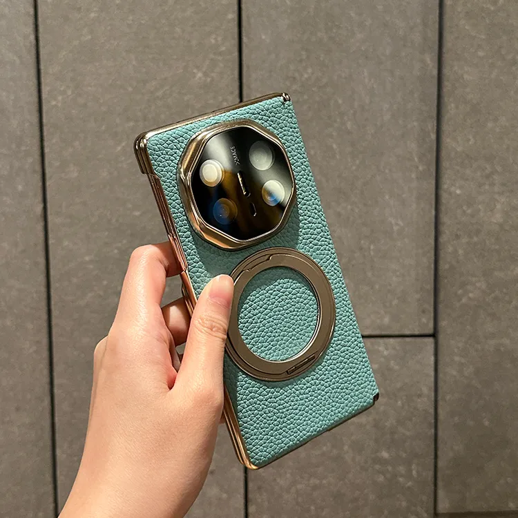 适用华为MateX6折叠屏手机壳x5双中轴蒂芙尼蓝真皮支架防摔保护套