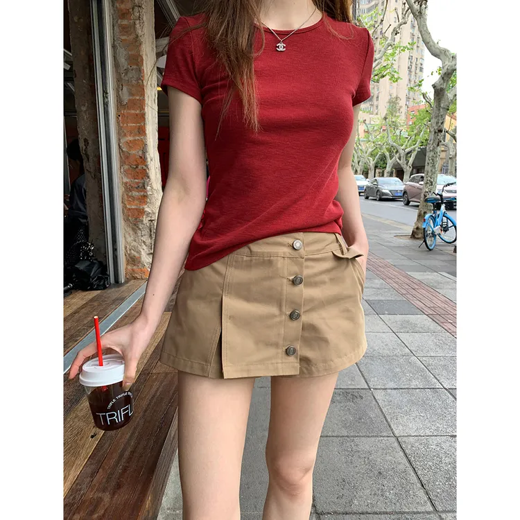 a字半身裙女夏季2025新款设计感包臀裙子小个子百搭工装短裙裤裙