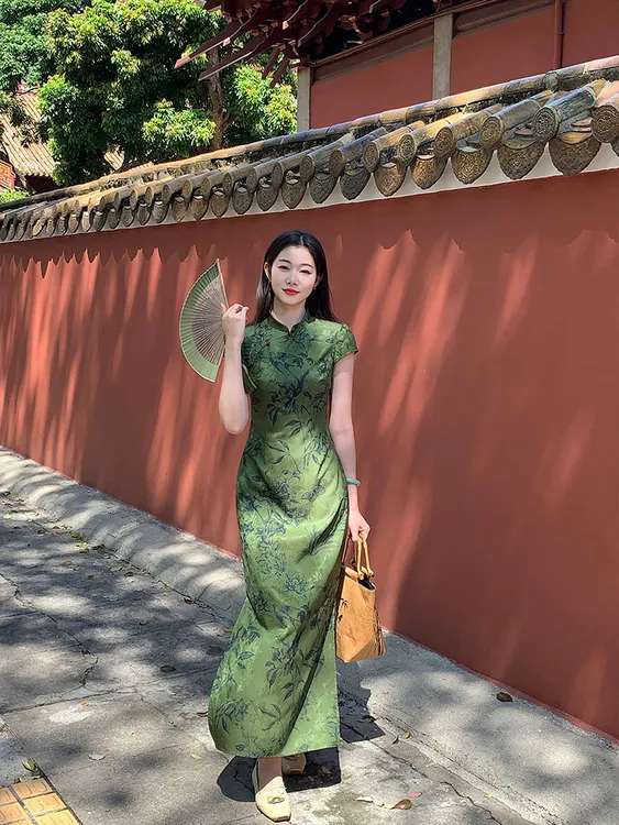 EIA一尧新中式国风【丹青客】国风古韵气质旗袍裙复古显白修身长裙