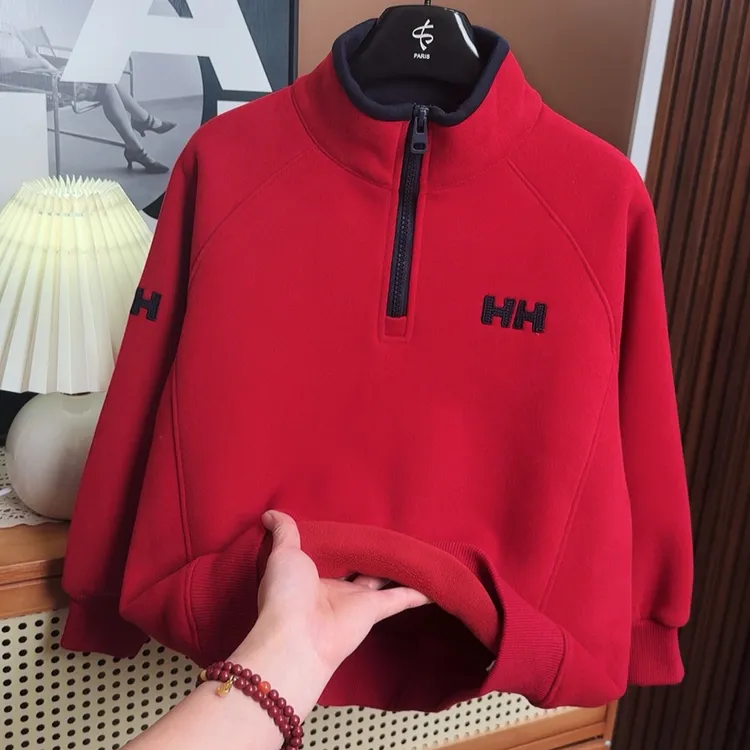 【年款】新年穿新衣！加绒韩版洋气百搭男童半高领卫衣00510