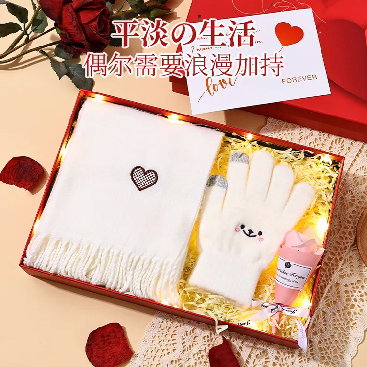 三八女神节围巾送女朋友礼物送闺蜜生日礼物节日礼物触屏手套商品图