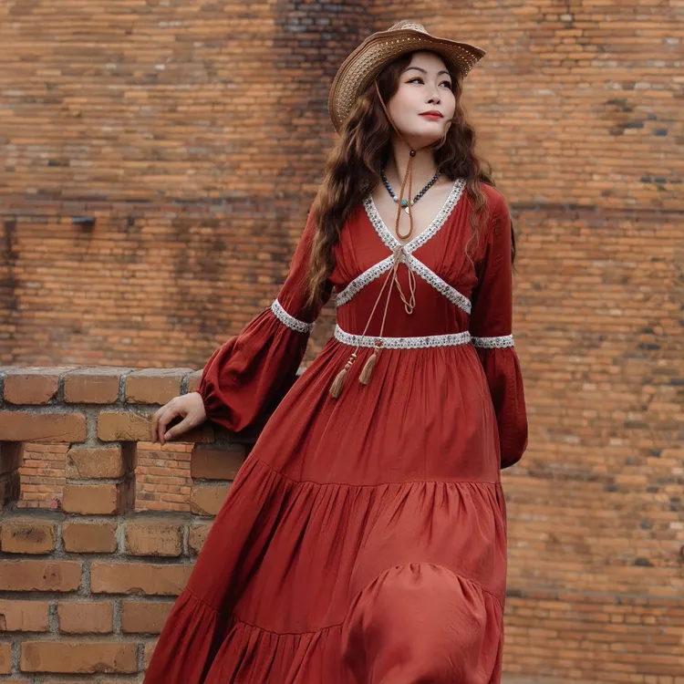 【董艺旅行穿搭】耶利亚女郎·民族风连衣裙度假新疆云南内蒙旅行裙