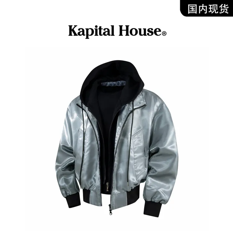 【品牌现货撤柜】Kapital House 秋季轻奢水晶缎宽松休闲夹克外套男