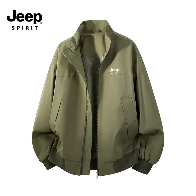 JEEPSPIRIT吉普短裤工装外套男装秋季三防立领冲锋衣美式潮牌夹克