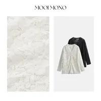 MOOI MONO"芊雅"显瘦法式V领镂空蕾丝植绒绣花打底开衫 E222Z53