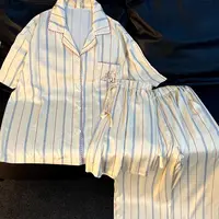 侘町2025年新款丘比特之箭冰丝短袖睡衣三件套女夏卡通家居服套装