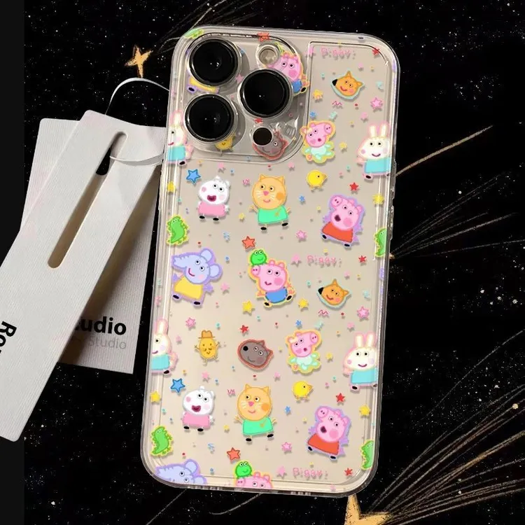 满屏小猪佩奇适用iPhone16promax手机壳华为小米苹果oppoVIVO荣耀