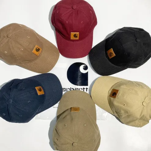 帽子女卡哈特棒球帽夏季遮阳帽女工装皮标魔术贴字母软顶鸭舌帽子